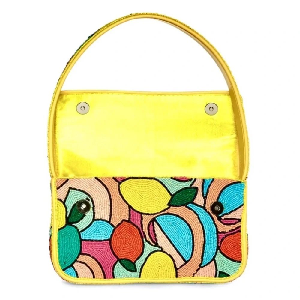 🌺🎉HP🎉🌺 NWT Staud Beaded Tommy Shoulder Bag Multi Colorblock 🌟RARE FIND🌟 - Picture 15 of 16